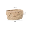 Handgeflochtener nordischer Rattan-Korb mit Wellenrand und Größenangaben von 28,5 cm Durchmesser - Klein (28.5x21x14.5cm) / Kleiner Gewellter Rohrkolbenkorb