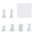 Ensemble de moules en silicone pour pièces d'échecs et échiquier en résine époxy - Lot 6 Pièces + Petit Plateau