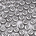 Flat round 4x7mm acrylic letter B beads in antique silver for DIY jewelry crafts - Letter B