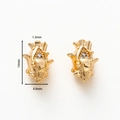 Detailed size view of 18k gold plated anatomical heart earrings with zircon stones - Dragon Fruit Pendant