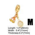 Dettaglio charm da badminton in oro 18 carati con smalto rosa e misure 26mm x 11mm - Ciondolo Racchetta da Badminton-Smalto Rosa