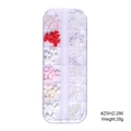 Caja de 12 rejillas con dijes de mariposa 3D aurora para uñas en colores variados - Conjunto de Decoraciones de Lazo Multicolor (ZSHZ-286)