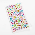 Autocollant strass acrylique 3D auto-adhésif avec formes de cœur et de fleur - Ciel Étoilé de Fleur de Prunier Carré