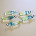 Five-piece set of gradient blue and yellow hexagonal crystal column pendants - Yellow Blue Gradient