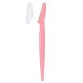 Pink portable eyebrow razor with transparent protective cap and stainless steel blade - 4g/Without Protective Net / Pink
