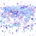Blue and purple mixed DIY glass beads set with star and pearl shapes for jewelry making - 10 Blue Purple Night