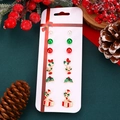 Lot de 7 paires de boucles d'oreilles de Noël avec Père Noël, cerf et sapin de fête - 02 Cadeau de Noël