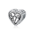925 Sterling Silver Heart Bead Charm with Leo Zodiac Sign for DIY Bracelets - Leo(PC1736-5)