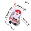 Calcetín de Navidad con motivo de Papá Noel y cascabel en lino y felpa blanca suave - Papá Noel
