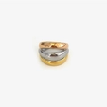 Three-tone stackable titanium steel ring in gold, silver, and rose gold finishes - US 7 / Multicolor