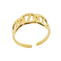 Minimalist 18K gold plated stainless steel hollow chain ring with adjustable open design - Size 7 (Adjustable) / Hollow Chain Style (ZG048) / Gold