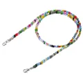 Colorful beaded lanyard strap with silver lobster clasps for glasses and masks - Rainbow