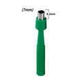 Green 7mm disposable biopsy punch tool with stainless steel tip for precise skin sampling - 7mm