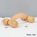 Tragbares Holz-Massagegerät mit vier Rollen und ergonomischem Griff zur Entspannung - Ovale Perle Vierrad-Massagegerät (18*10*6CM)