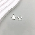 Silver alloy hollow star pendant with blinking smiley face for DIY jewelry making - 1Pc Antique Silver Star 14*11mm