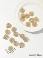Set de 20 colgantes geométricos dorados con cristales en tamaños de 1,5cm y 1,9cm - Estilo 4 (Redondo con Rayos de Sol 1.5x1.9cm)