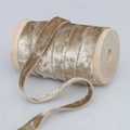 Champagne velvet ribbon spool for DIY bows and festive Christmas wreath decoration - 1cm*10 Yards / Gold