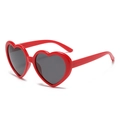 Occhiali da sole a cuore polarizzati alla moda con montatura rossa e lenti scure - Montatura Rossa Lenti Grigie Polarizzato