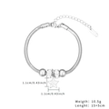 Silver steel snake chain bracelet with star pendant, 15+5cm length and 10.5g weight - Star Pendant / Silver
