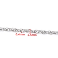 Zilveren roestvrijstalen ovale ketting 2,5mm breed en 0,4mm draad voor DIY sieraden - Staal Kleur Gesloten Ovale Dubbel Geweven Ketting (0.4x2.5mm)