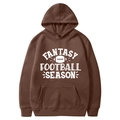 Brauner Football-Hoodie mit Fantasy Football Season Aufdruck und praktischer Kängurutasche - S / Oberteile / Braun (Stil 3)