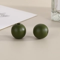 Polished 16mm green wooden beads for jewelry making with smooth finish - Army Green