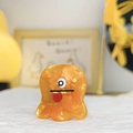 Orange mini acetate ghost hair claw clip with cartoon monster design and marble texture - 2.5cm / Fruit Orange