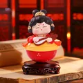 Tang-Dynastie Dame Stehaufmännchen Figur mit Laute auf einem Holz-Display-Sockel - -48 Tian Lai Groß / 1088 Tumbler-serie
