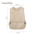 Waterproof creamy white apron with bunny print and adjustable side buckles - One Size / Cream White-Vest Apron-No Wiping
