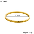 Detail view of 18K gold plated cuff bracelet with dimensions 5.7cm and weight 12.4g - Inner Diameter 5.7cm Width 0.4cm / Gold (Geometric)