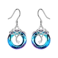 Orecchini in argento S925 con cristallo blu-viola e simbolo del cuore dell'infinito - Argento 925 / Stile Orecchini
