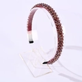Handmade burgundy crystal beaded headband with shimmering multi-faceted glass beads - Purple + Gold