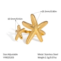 Detailed size measurement of golden stainless steel double starfish adjustable ring - Double Starfish Style (YYR025203)