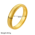Brazalete elástico de acero inoxidable dorado para mujer 60mm de diámetro y 15mm de ancho - 15mm / Dorado