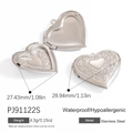 Ciondolo a cuore apribile in acciaio inossidabile lucido, dimensioni 27x29mm per DIY - PJ91122S/Argento/Motivo a Rilievo/29mm