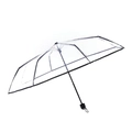 Ombrello trasparente carino con struttura nera minimalista per studenti alla moda - Manuale/8 Stecche / Nero Trasparente