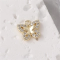 Pendentif papillon doré exquis avec incrustation de zircone pour bijoux DIY - Pendentif Papillon en Zircone Micro-Pavé (D1616)