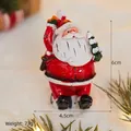 Figurine Père Noël vintage 6cm peinte à la main avec petit sapin de Noël décoratif - Petit Père Noël avec sapin de Noël