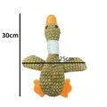 Green plush goose squeaky dog toy made of durable pineapple fleece, 30cm height - Pineapple Velvet Brown Wild Goose