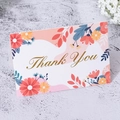 Floral thank you greeting card with gold foil lettering on marble background - Large Size / Style 01 / 15x10cm