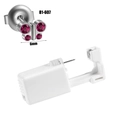 Sterile disposable ear piercing tool with a pink crystal butterfly stud 6mm size - Steel-Fuchsia