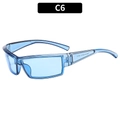 Y2K outdoor cycling sunglasses with transparent blue rectangular frame and PC lenses - Transparent Blue / Blue