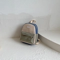 Kinderrugzak van canvas met kleurvlakken in beige, marineblauw en groen ontwerp - Groen