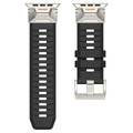 Correa robusta de caucho fluorado negro para Apple Watch Ultra con conectores de titanio - 42/44/45/49mm / Negro