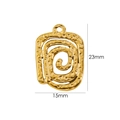 Disegno tecnico con dimensioni 23x15mm per il ciondolo a spirale dorato irregolare - YT7192-Spirale Rettangolare Cava