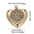 Detailed view of 14K gold plated heart wing pendant with weight and size specifications - Cx154-05 / 18K Gold