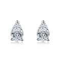 Elegant pear-cut silver stud earrings featuring high-quality sparkling cubic zirconia - Pear 7x10mm