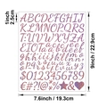 1-inch self-adhesive purple glitter letter stickers with numbers for DIY crafts - Pink