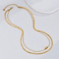 Collana a doppio strato in acciaio inossidabile dorato con catena snake e pendente - Stile Simbolo Infinito (N2139-wxfh)