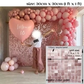 Matte rose gold shimmer wall panel 30x30cm with 100 sequins for party background decor - Pink